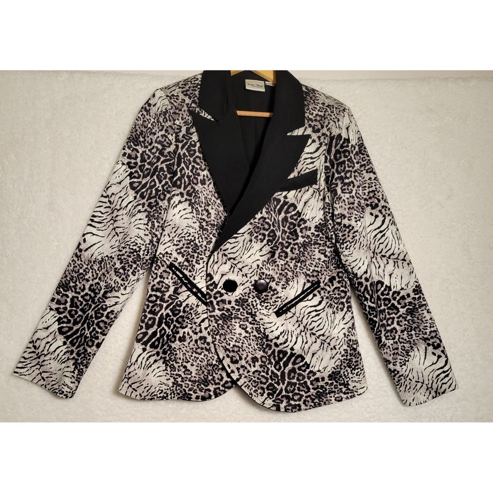 Young Threads Blazer Jacket Women's Large Leopard‎ Print Long Sleeve 0177